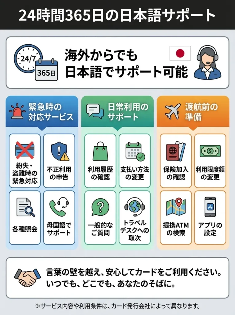 24時間365日の日本語サポート