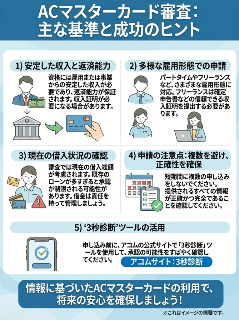 ACマスターカードの審査基準と通過のポイント