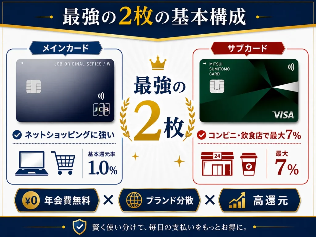 【結論】クレジットカード最強の2枚はこの組み合わせ