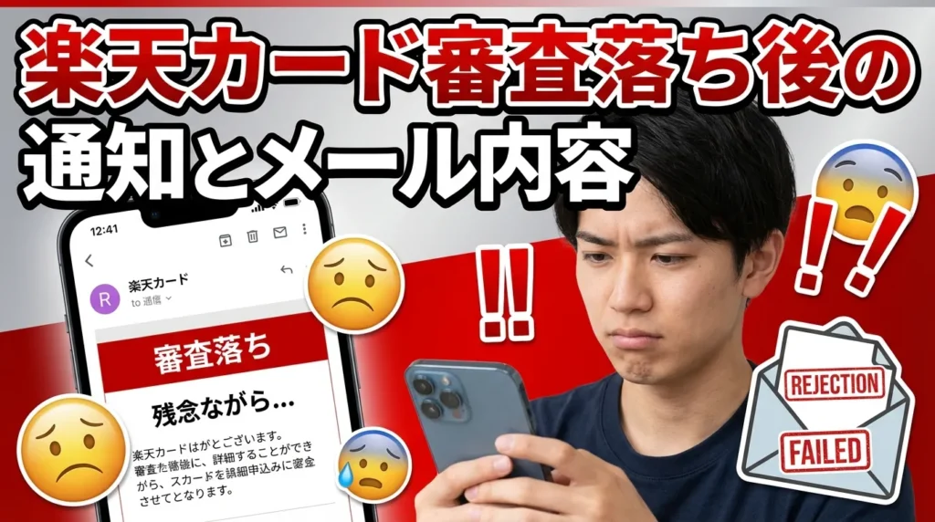 楽天カード審査落ち後の通知とメール内容