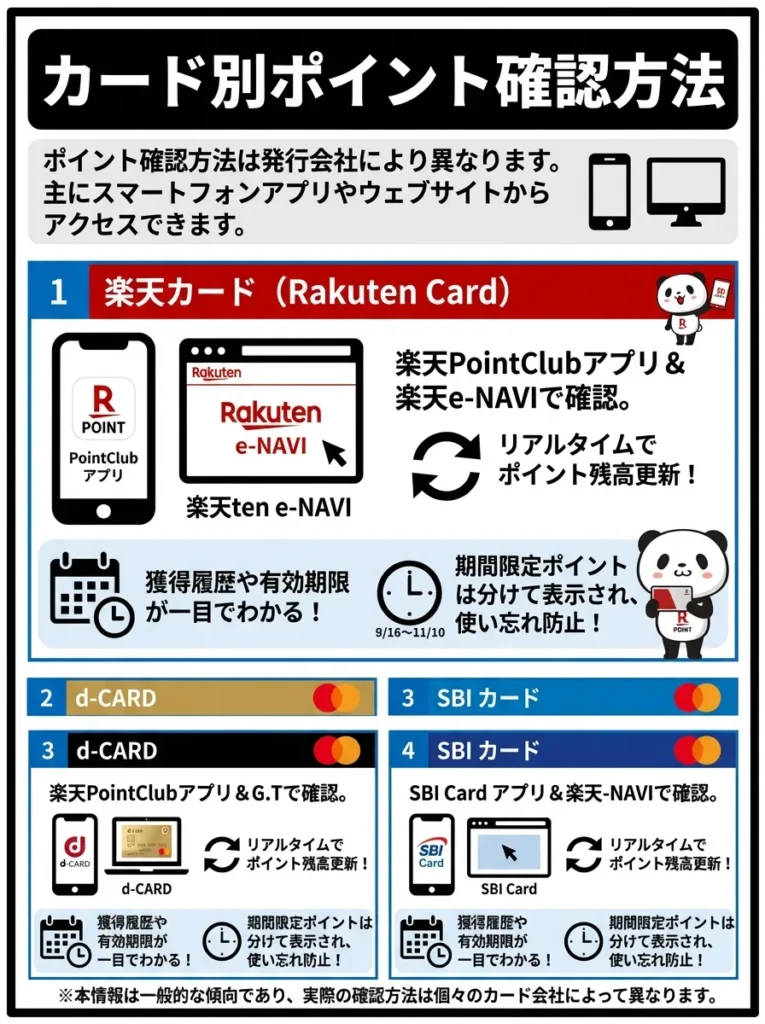 カード別ポイント確認方法