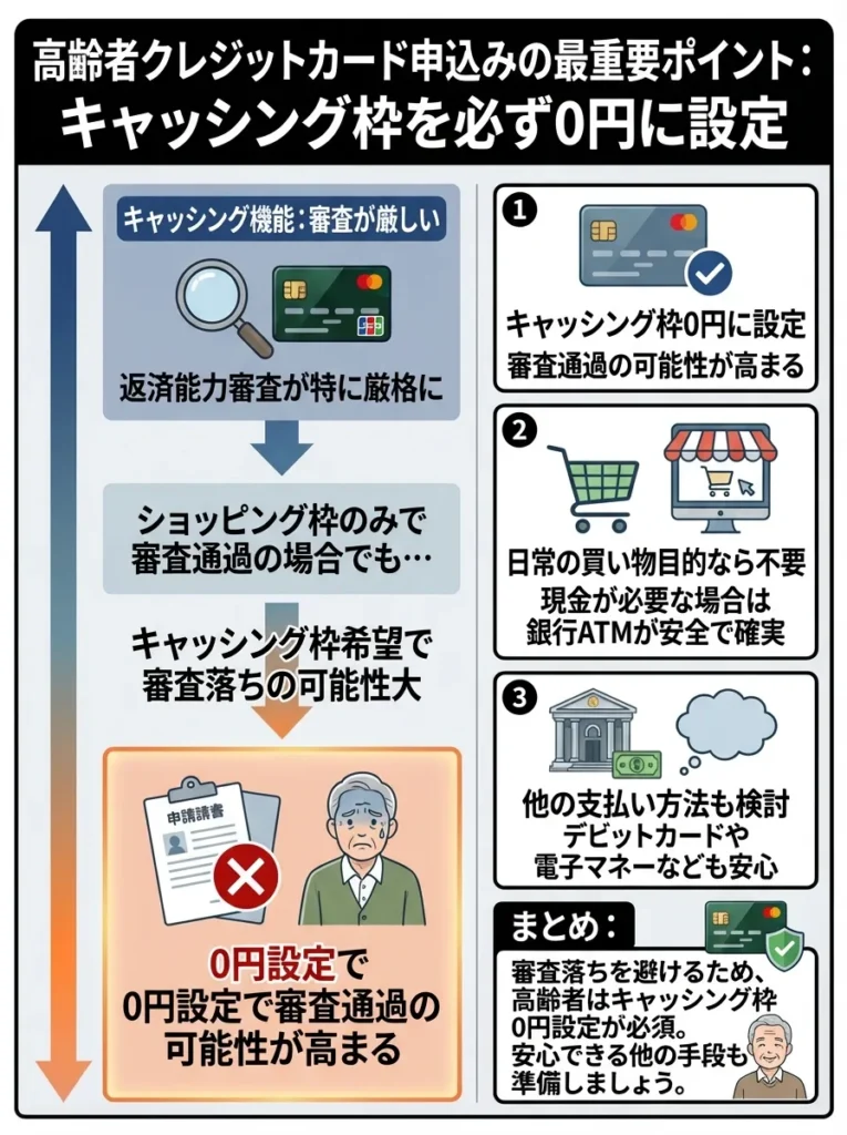 キャッシング枠は必ず0円に設定