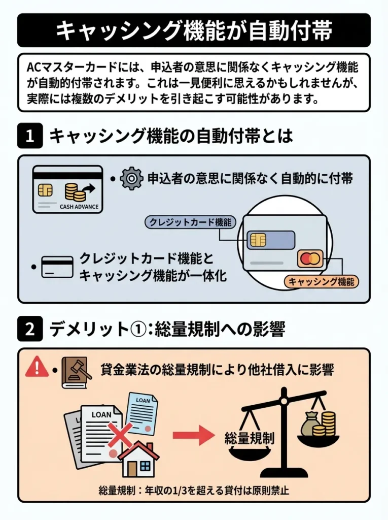 キャッシング機能が自動付帯