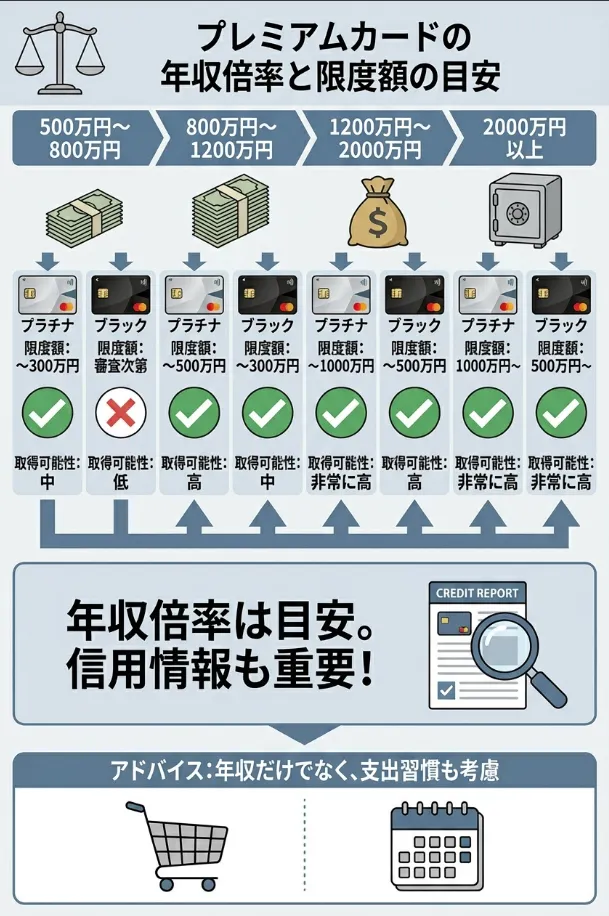 プレミアムカードの年収倍率