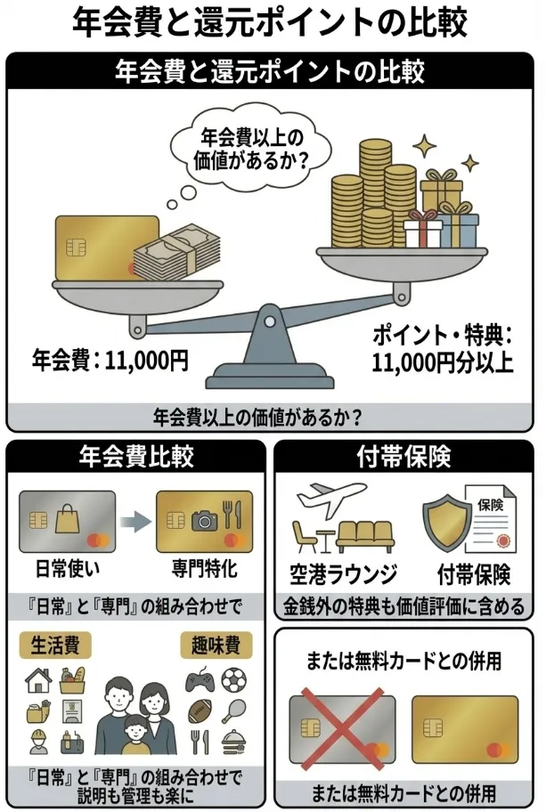 年会費と獲得ポイントのバランスを考慮する