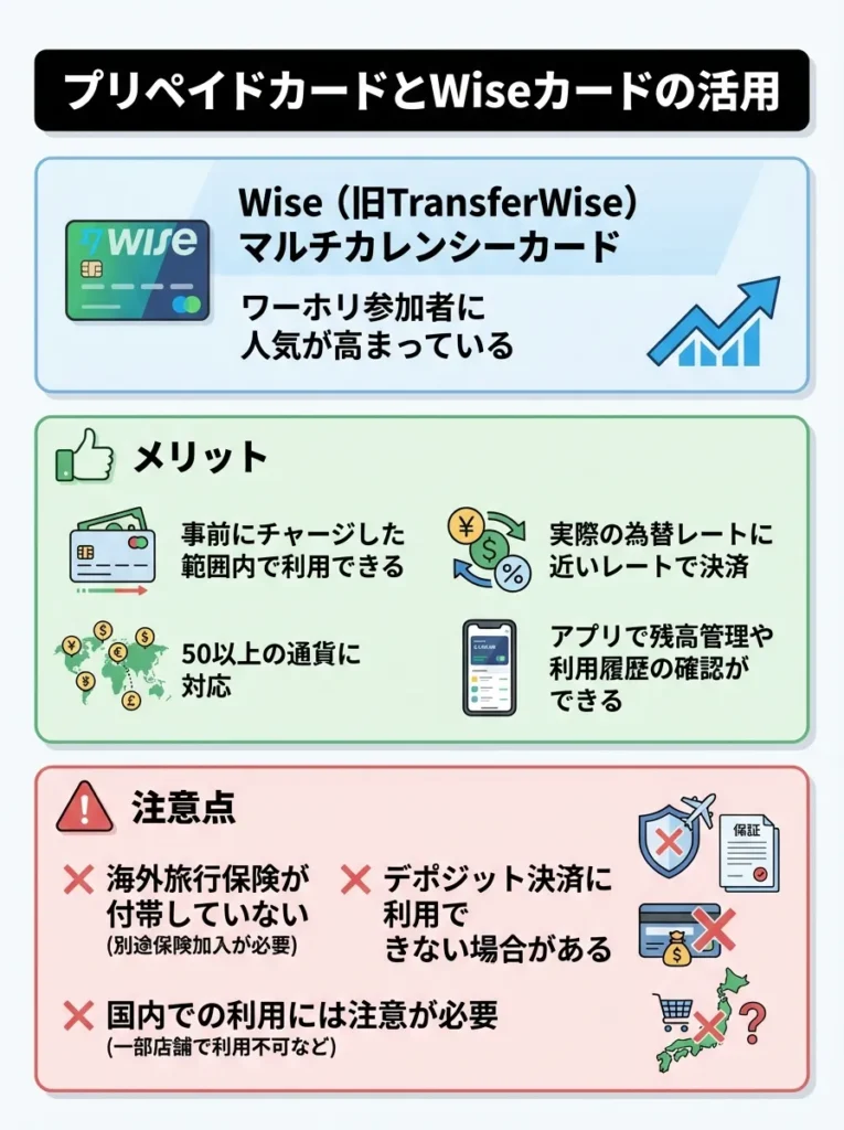 プリペイドカードとWiseカードの活用