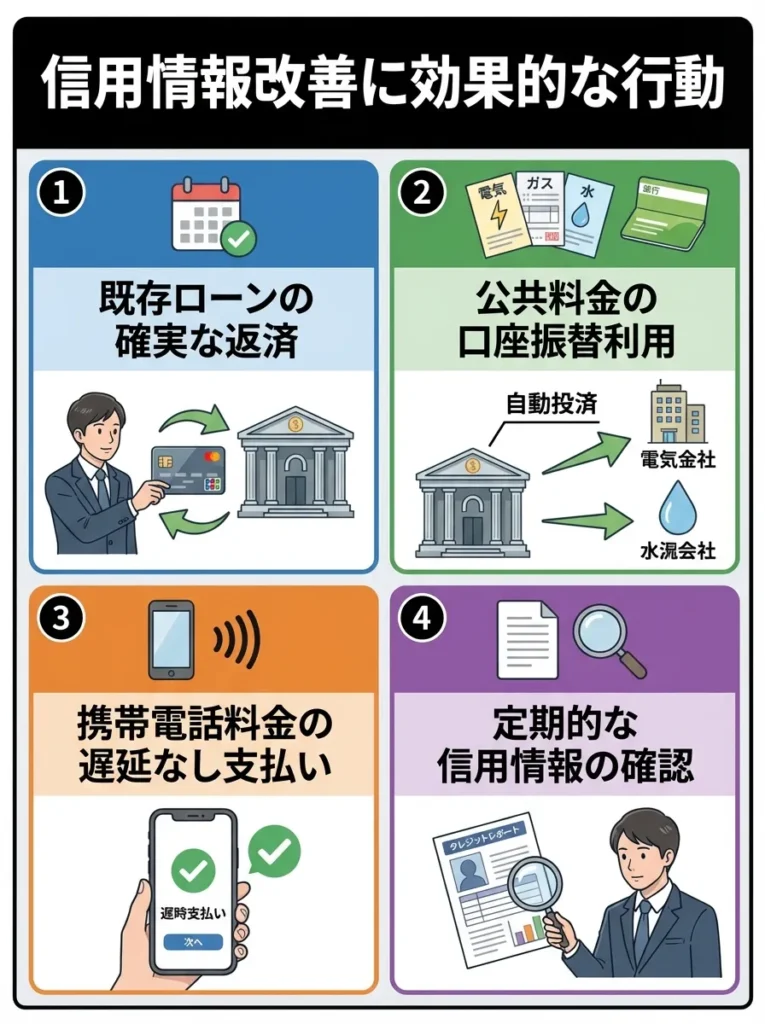 信用情報改善に効果的な行動