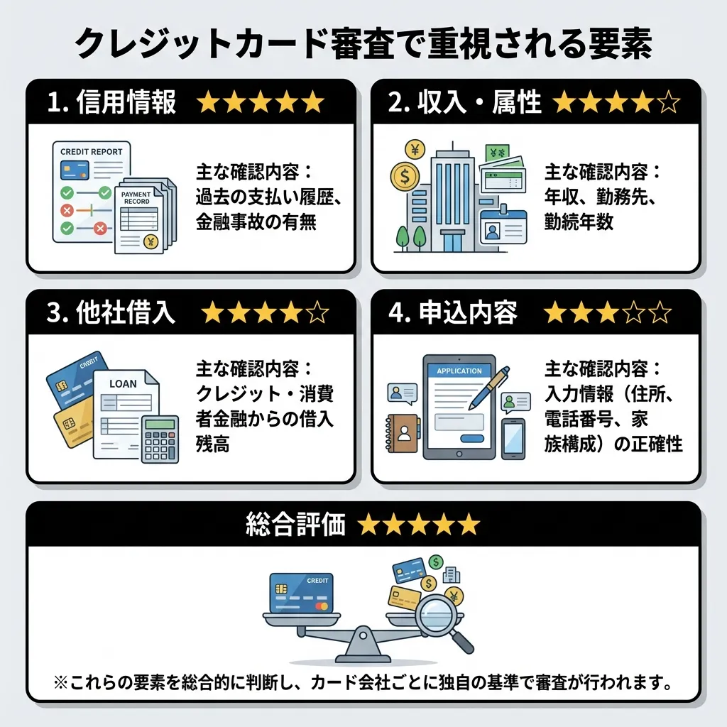 楽天カード審査で重視される要素