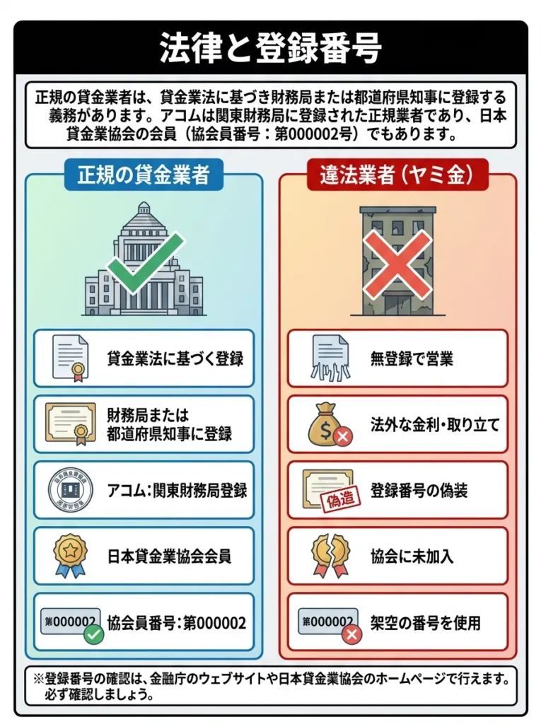 法律と登録番号