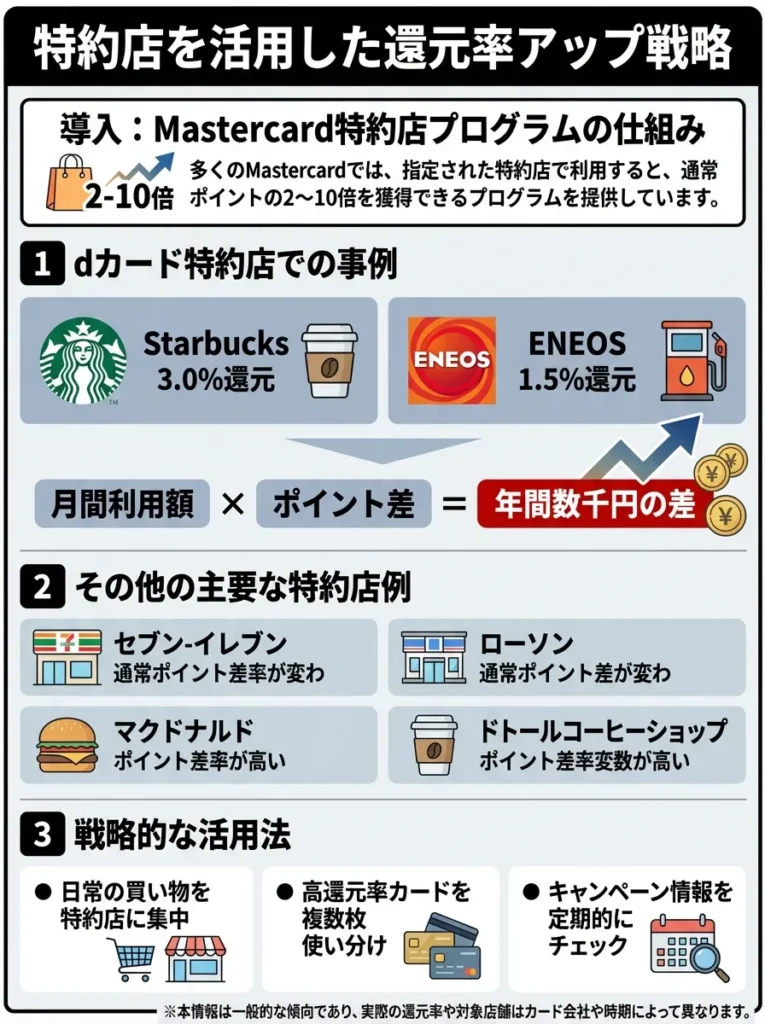 特約店を活用した還元率アップ戦略