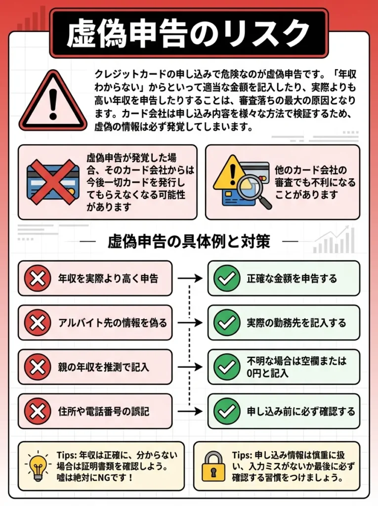 虚偽申告のリスク