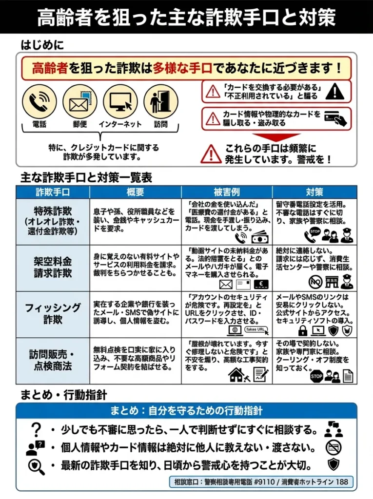 高齢者を狙った主な詐欺手口と対策