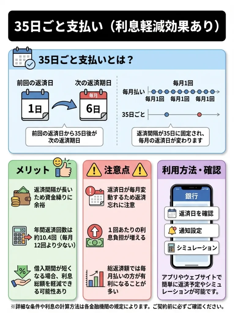 35日ごと支払い（利息軽減効果あり）