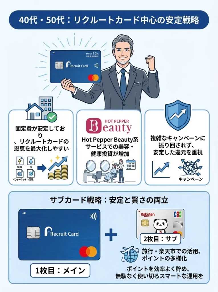 40代・50代：リクルートカード中心の安定戦略