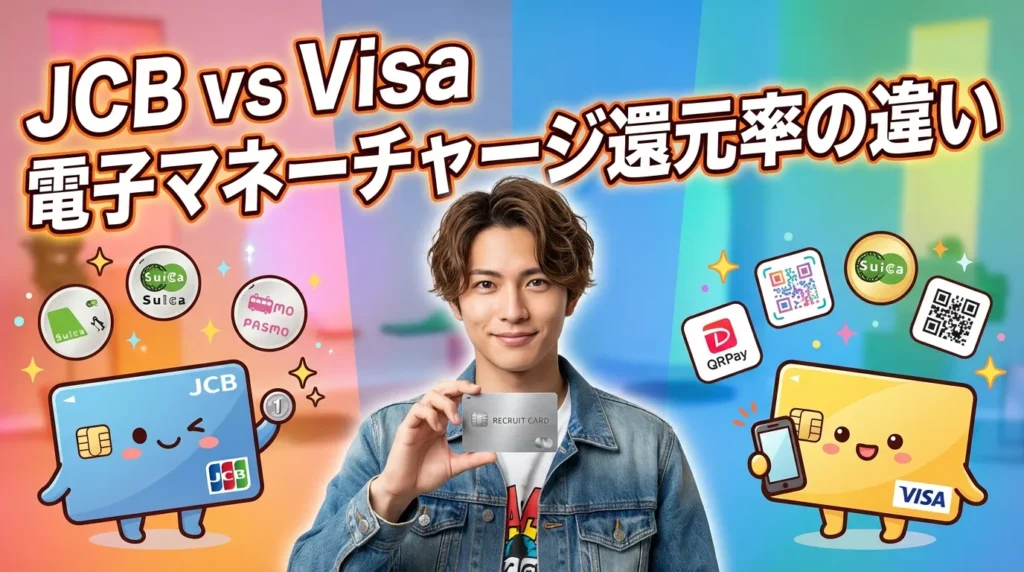 【リクルートカード】JCB vs Visa 電子マネーチャージ還元率の違い