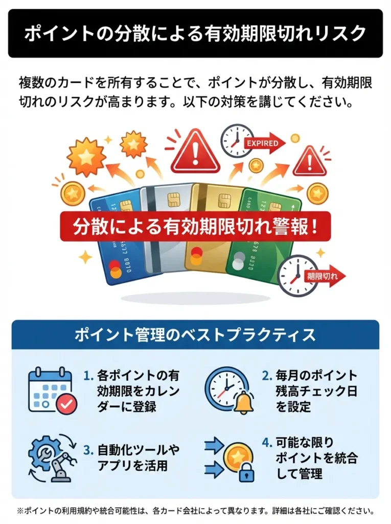 ポイントの分散による失効リスク