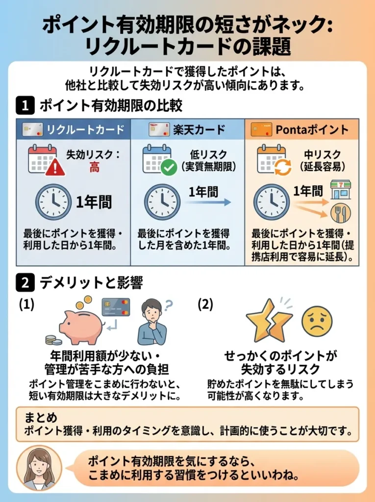ポイント有効期限の短さがネック