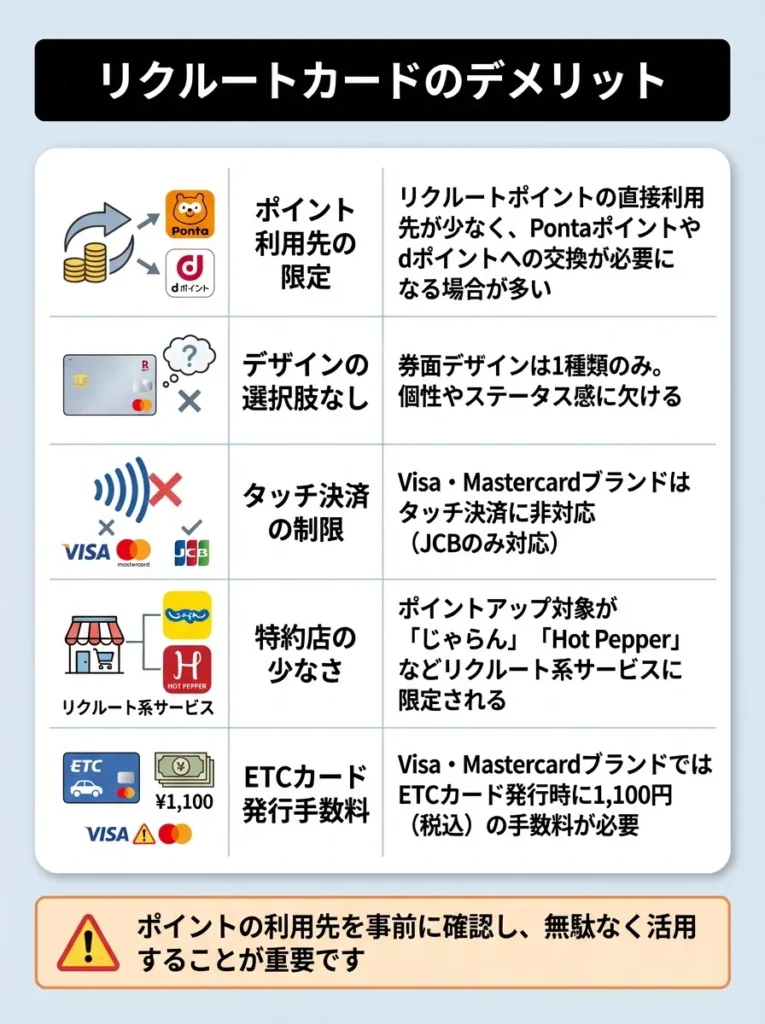 リクルートカードのデメリット