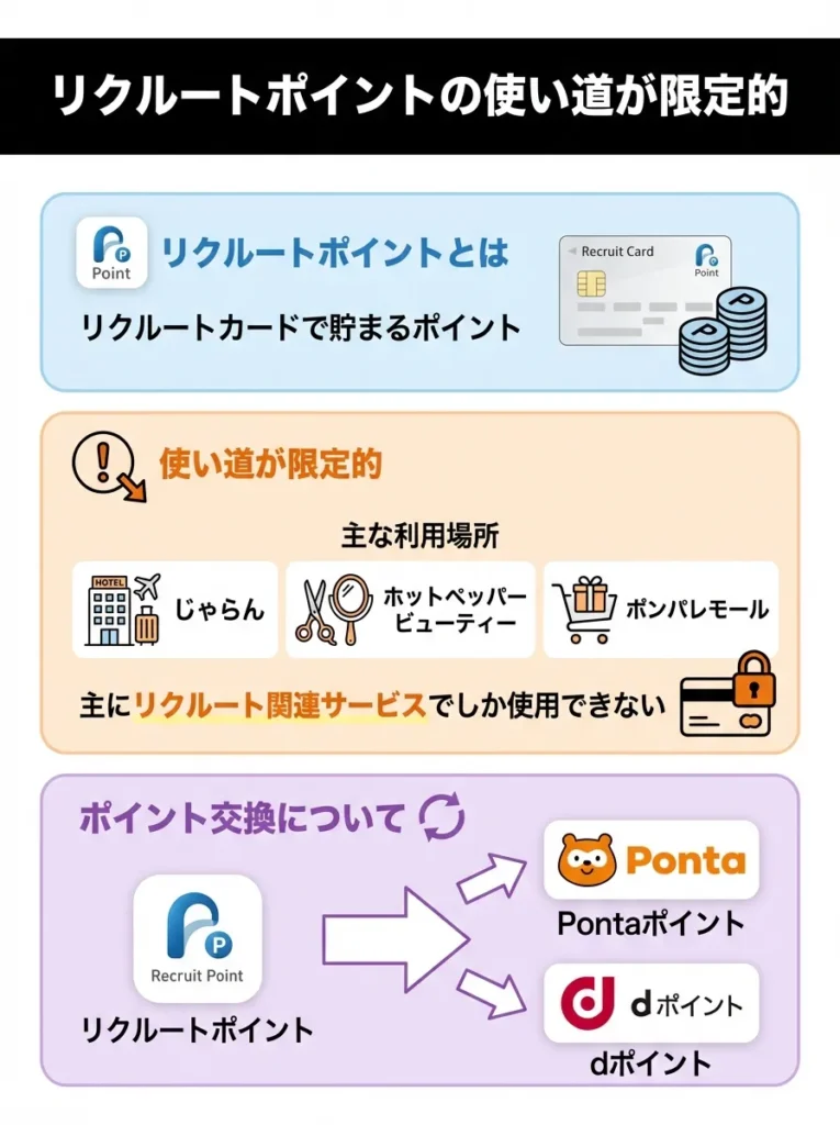 リクルートポイントの使い道が限定的