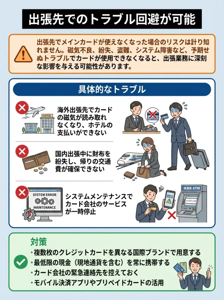 出張先でのトラブル回避が可能