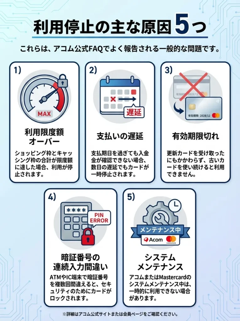 利用停止の主な原因5つ