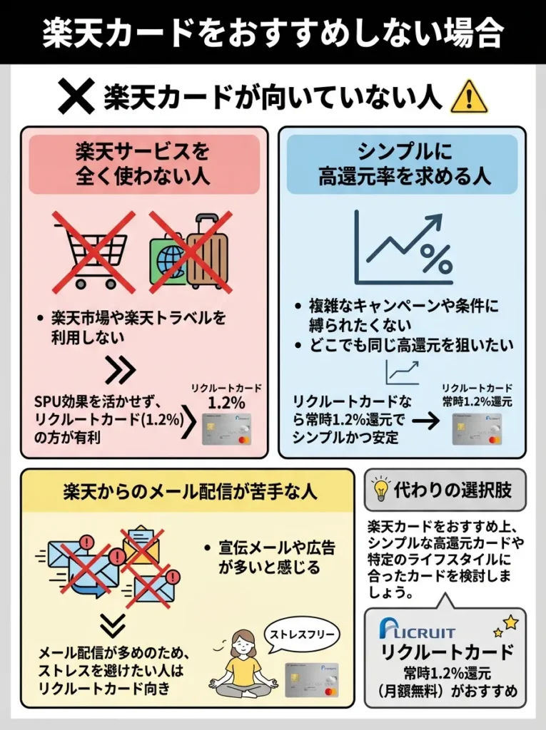 楽天カードをおすすめしない場合