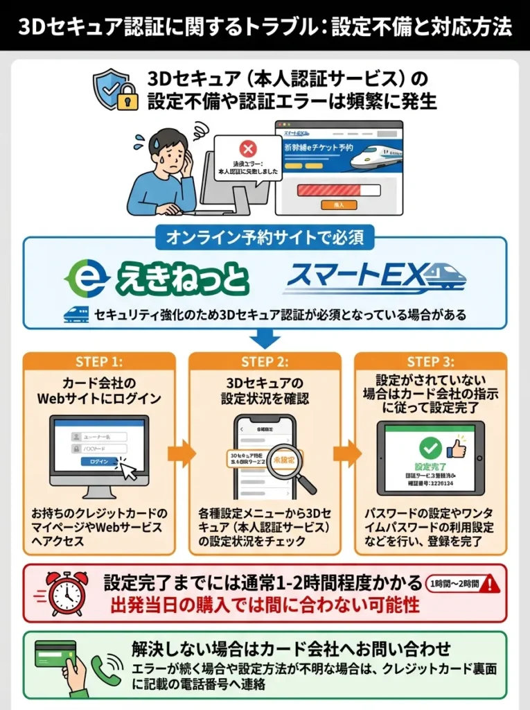 3Dセキュア認証に関するトラブル
