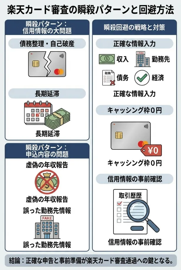 楽天カード審査で瞬殺される人の特徴と回避方法