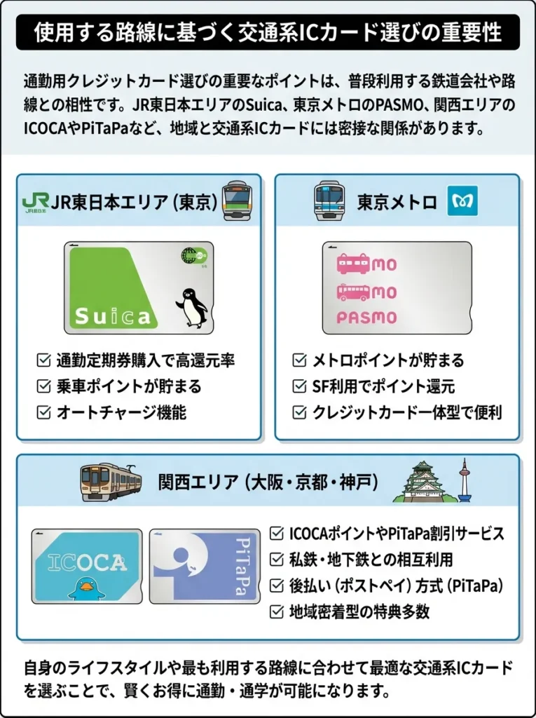 利用路線に合わせた交通系ICカード選択の重要性