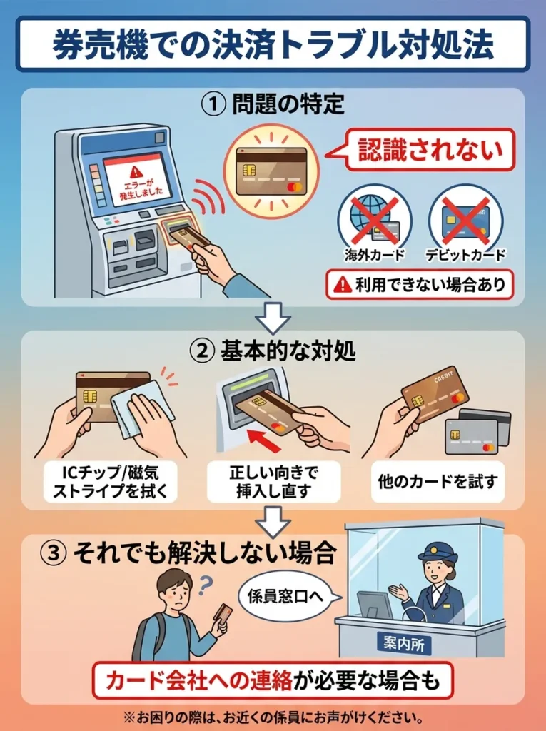 券売機での決済トラブル対処法