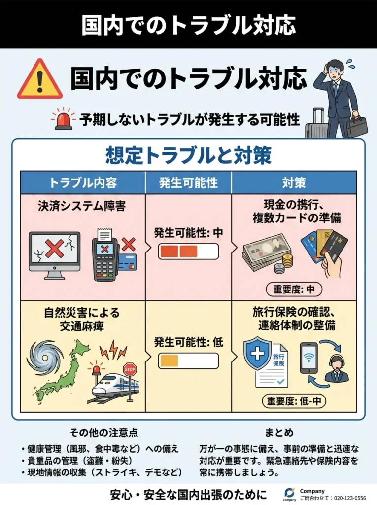 国内でのトラブル対応