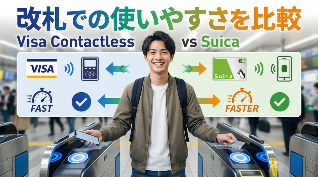 実際の改札利用時の使い勝手を比較