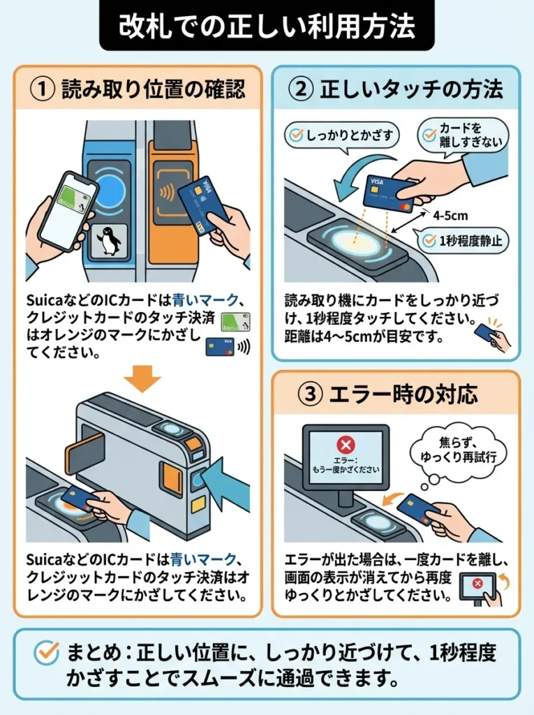 改札での正しい利用方法