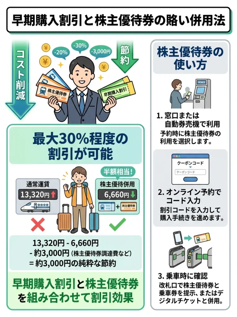 早期購入割引と株主優待券の賢い併用法