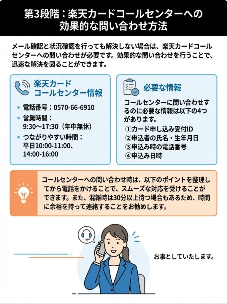 第3段階：楽天カードコールセンターへの効果的な問い合わせ方法