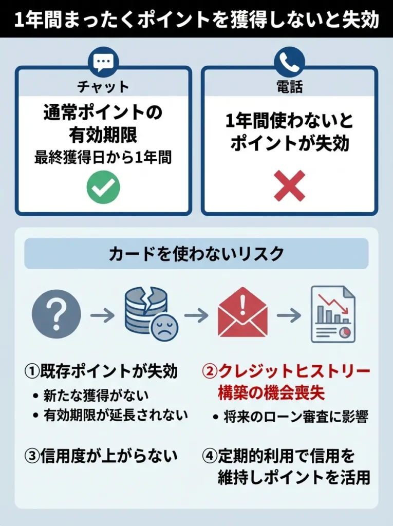 1年間まったくポイントを獲得しないと失効