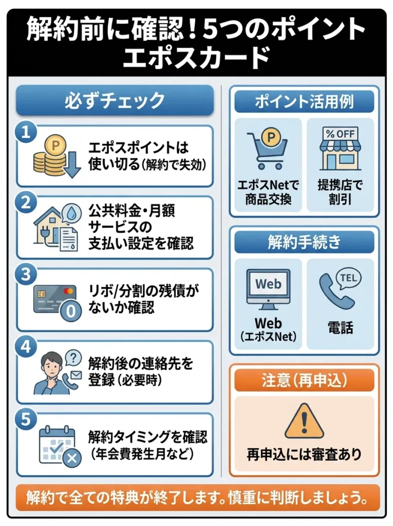 エポスカードを解約する前に確認すべき5つのポイント