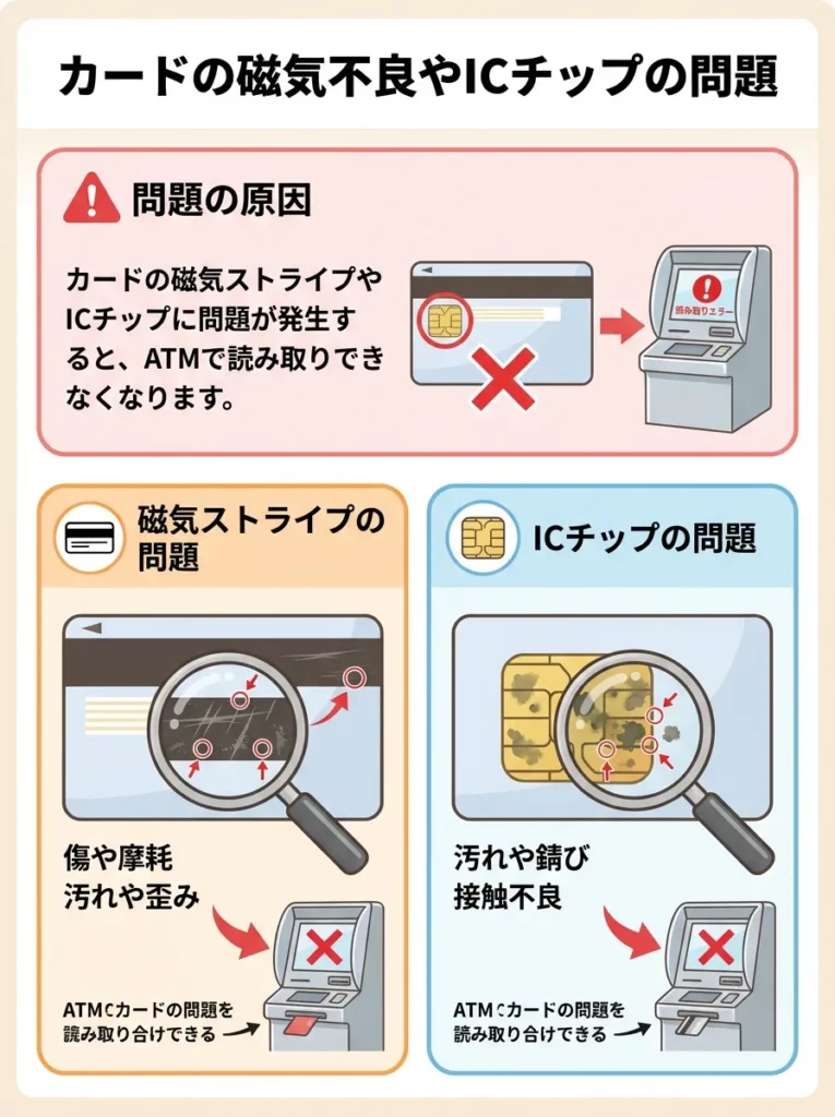 カードの磁気不良やICチップの問題
