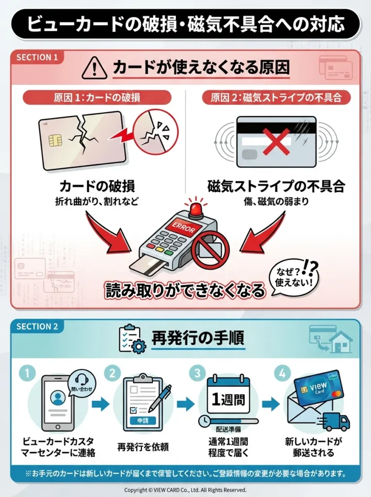 カード本体や磁気の破損