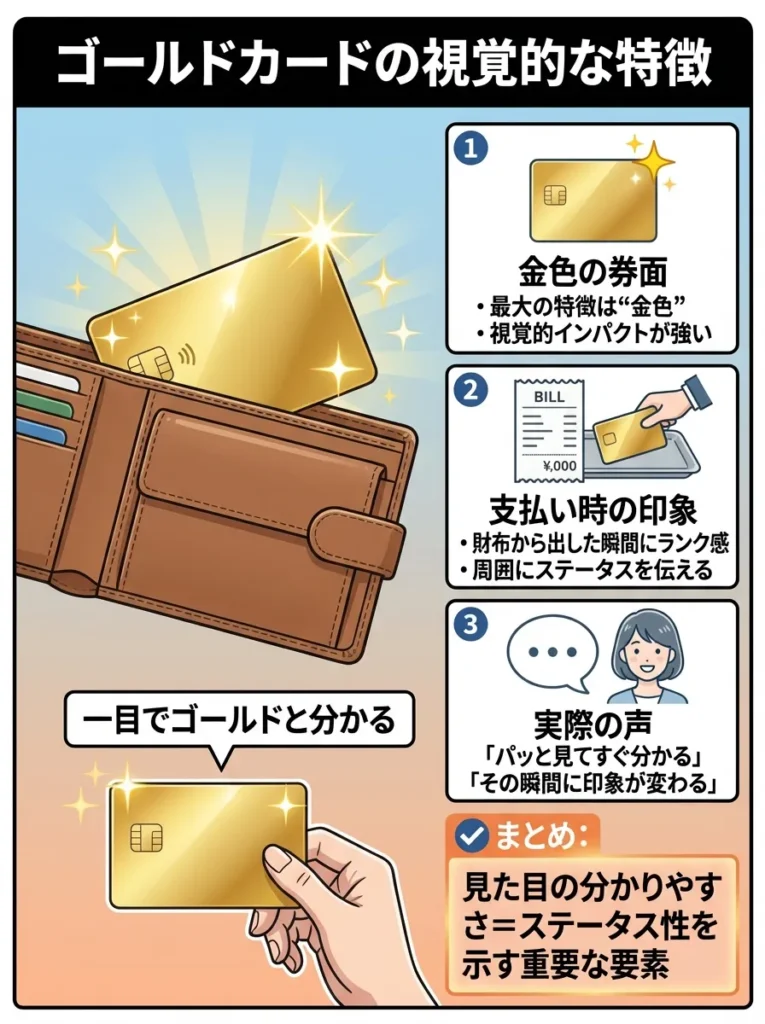 ゴールドカードの視覚的な特徴