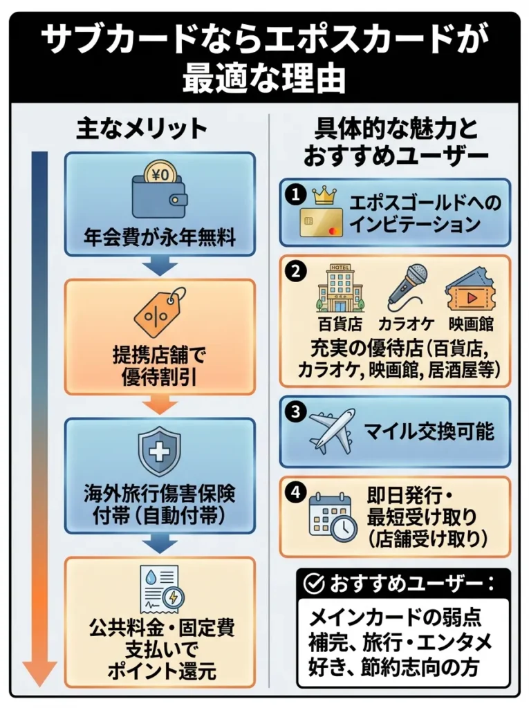 サブカードならエポスカードが最適な理由