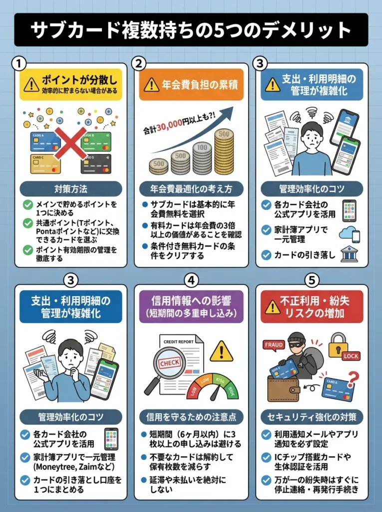 サブカード複数持ちの5つのデメリット