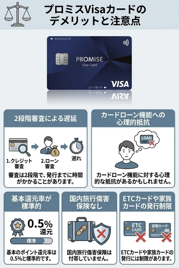 プロミスVisaカードのデメリットと注意点