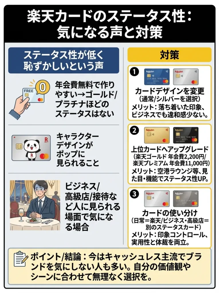 ステータス性が低く恥ずかしいという声