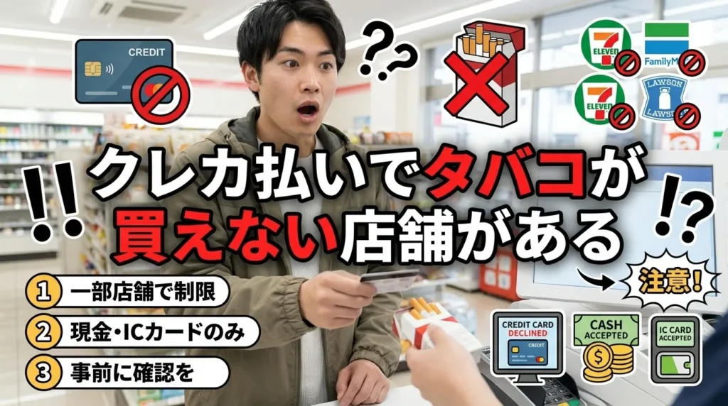 タバコのクレジットカード決済が制限される理由と対応状況