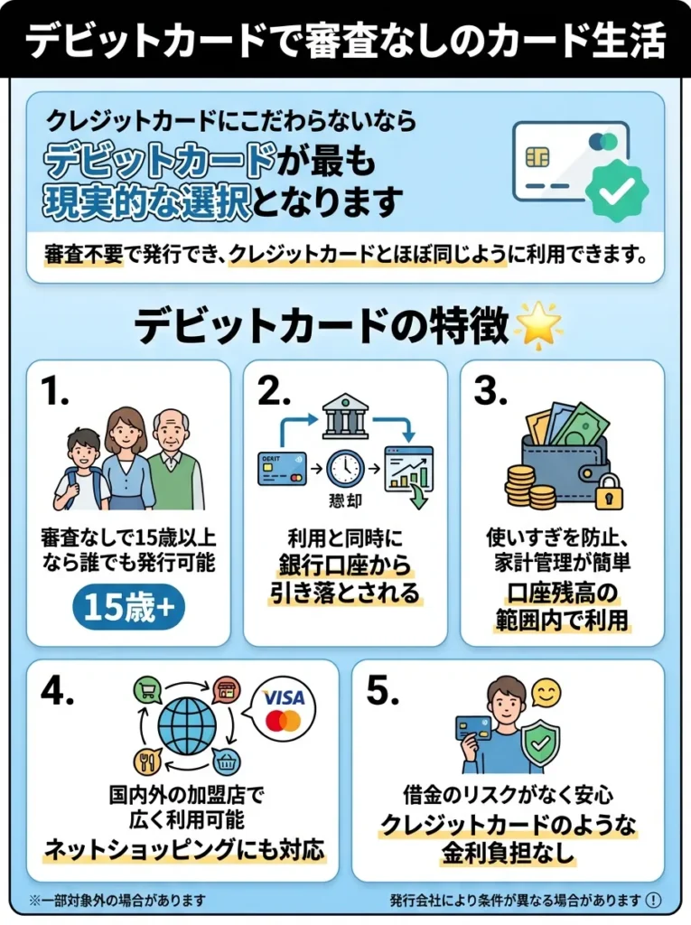 デビットカードで審査なしのカード生活