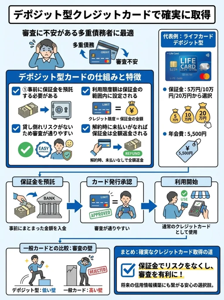 デポジット型クレジットカードで確実に取得