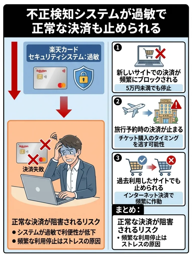 不正検知システムが過敏で正常な決済も止められる