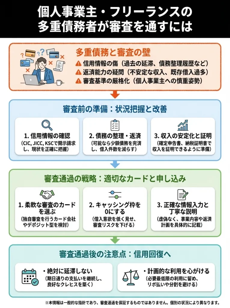 個人事業主・フリーランスの多重債務者が審査を通すには