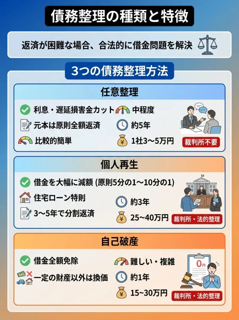 債務整理の種類と特徴